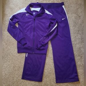 Y2K Nike Tracksuit Purple White Jacket And Pants Set Dri Fit Vintage
